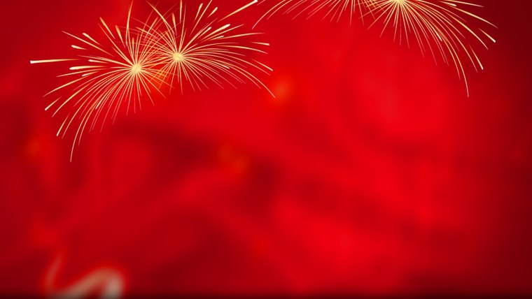 Фейерверк на Красном фоне