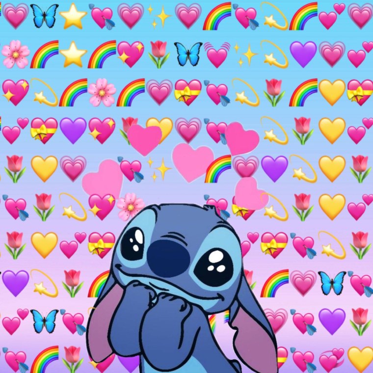 Милый Стич с сердечками
