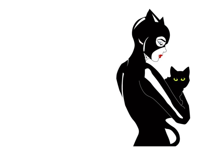 Женщина кошка силуэт