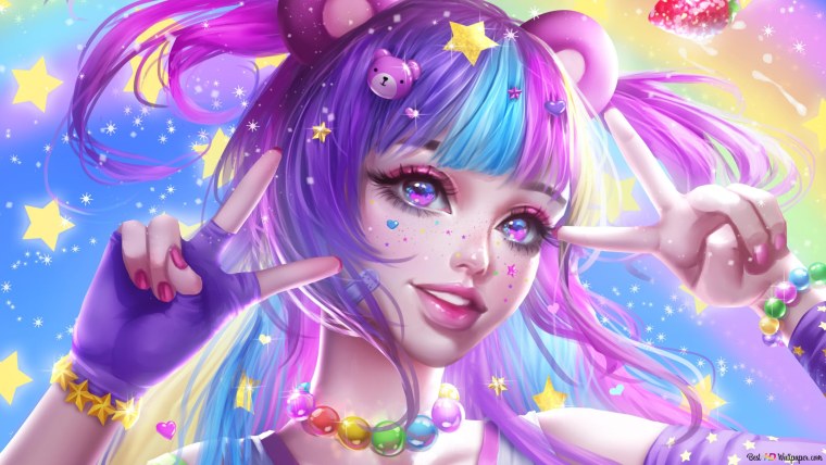 Радужная девушка