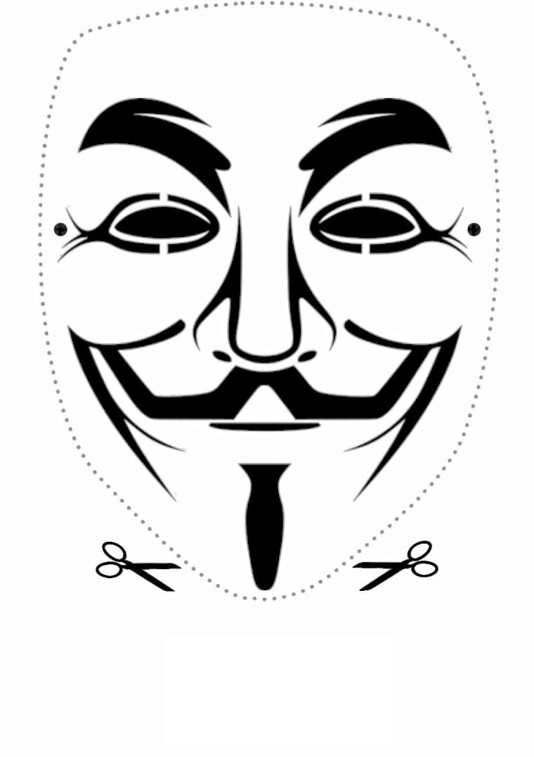 Маска Анонимуса печать