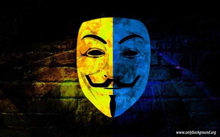 Маска Анонимуса цветная