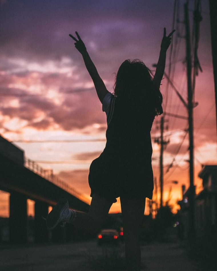 Девушка на закате Эстетика