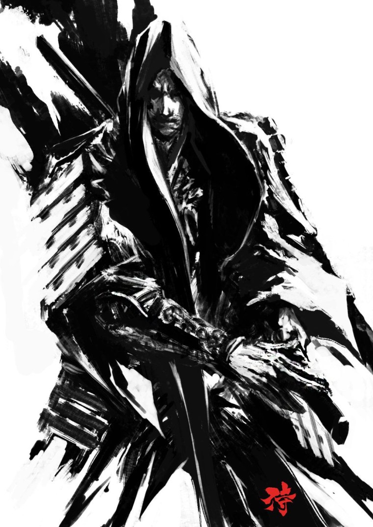 Ронин Самурай чёрно белые