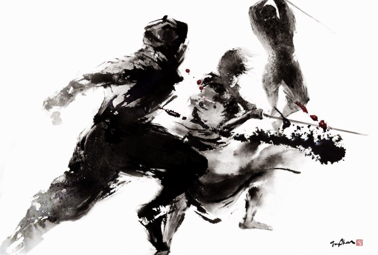 Самурай тушью