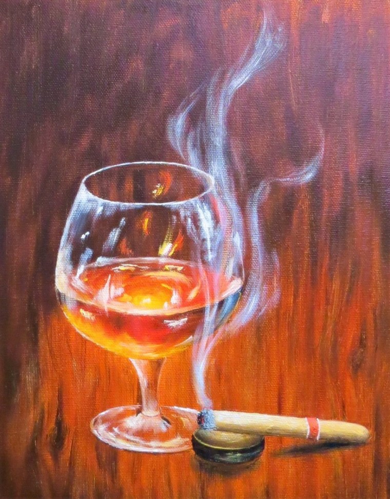 Мультяшная бутылка коньяка