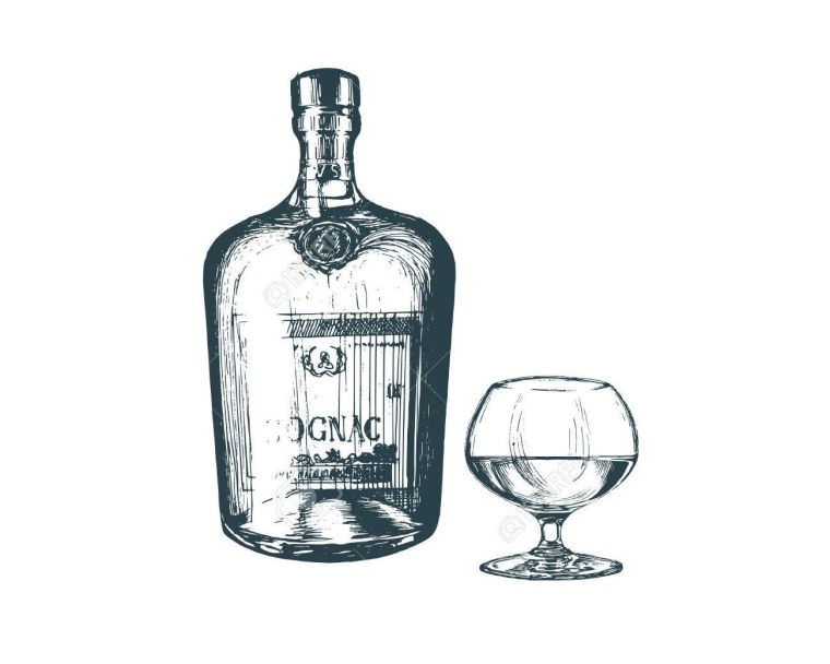Бутылка коньяка вектор