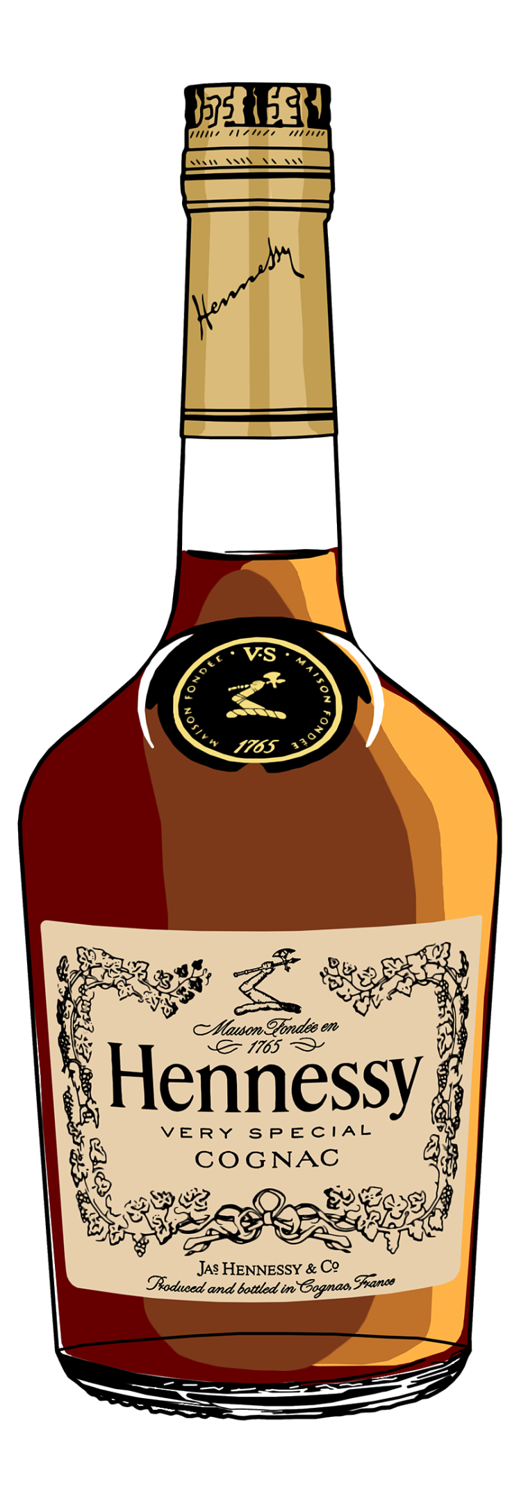 Бокал коньяка вектор