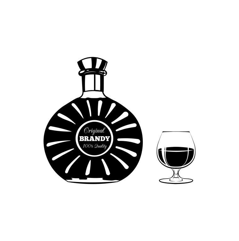 Нарисовать бутылку коньяка