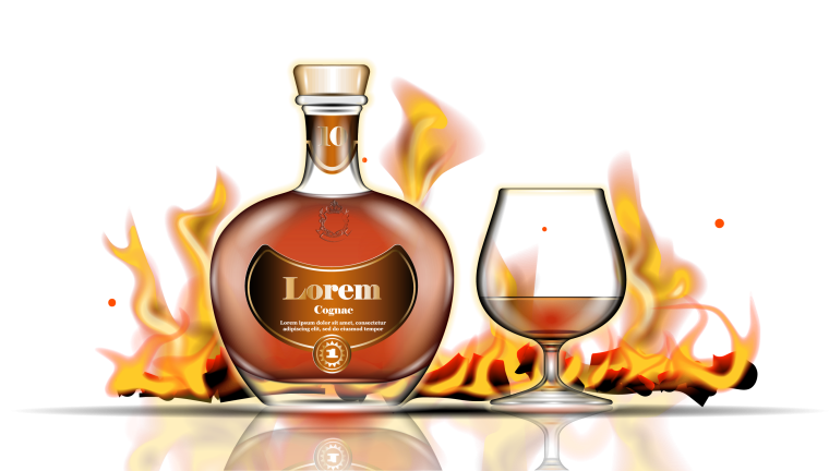 Бутылка алкоголя карандашом