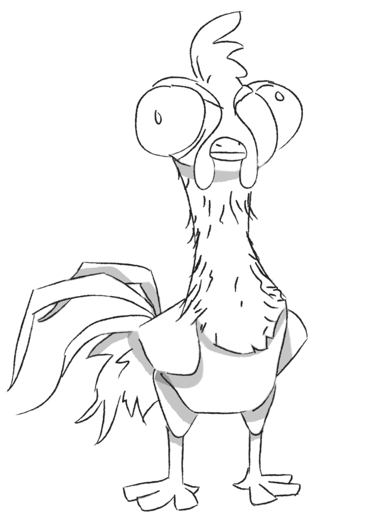 Петух Хей-Хей раскраска