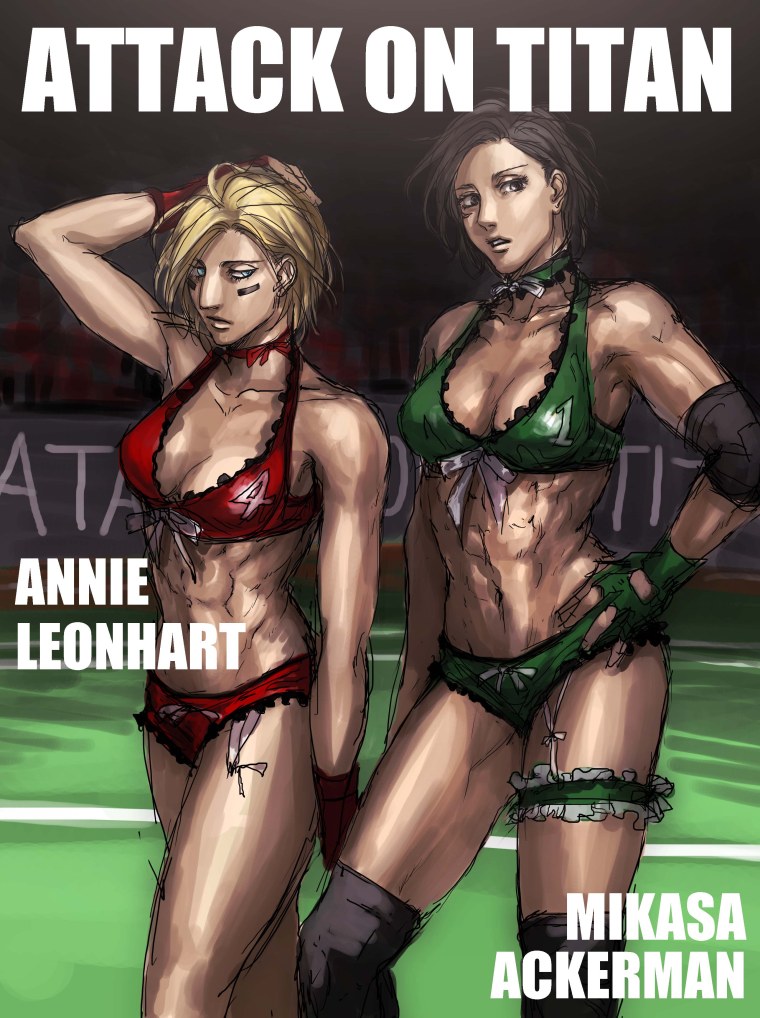 Атака титанов Микаса futa Энни