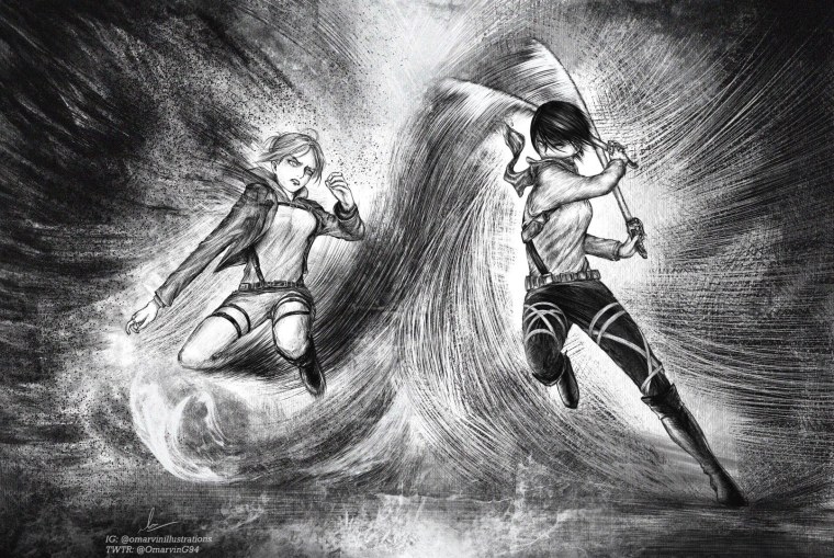 Микаса против Энни арт