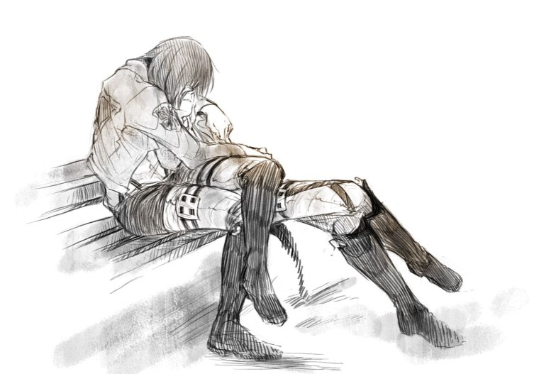 Атака титанов Микаса и Энни Юри