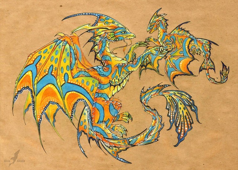 Дракон карандашом