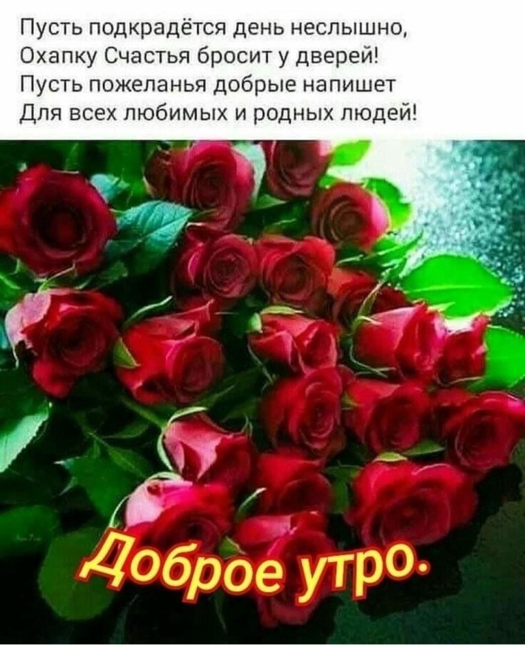 Доброе утро с розами и пожеланиями