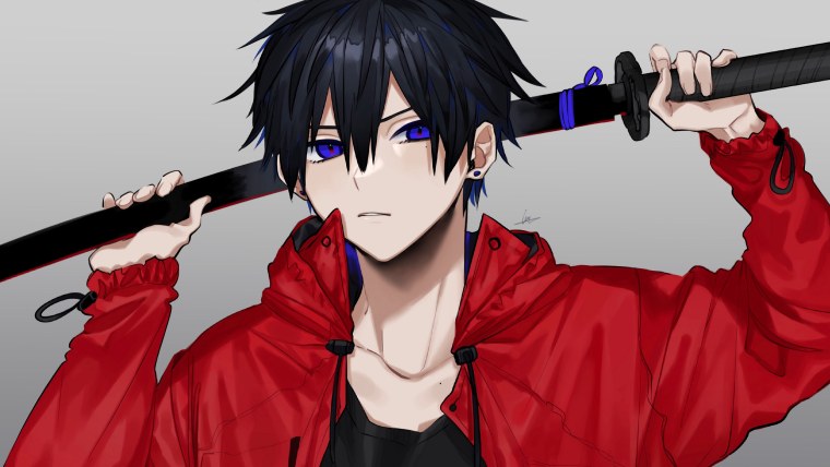 Аниме мальчик с катаной