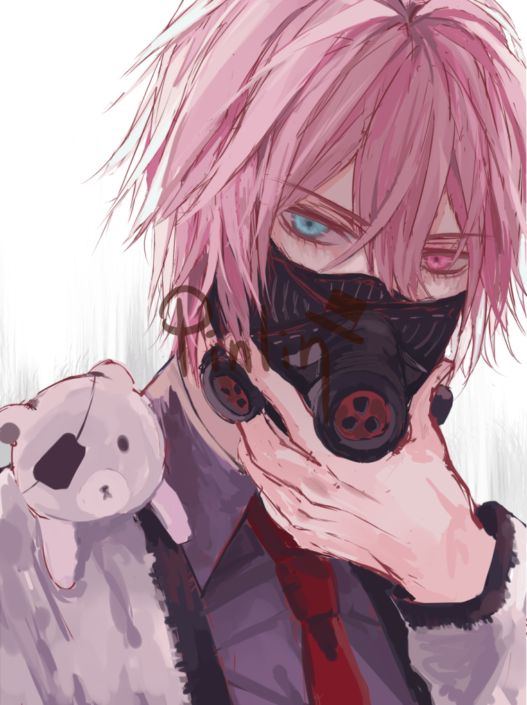 Аниме парень с розовыми волосами