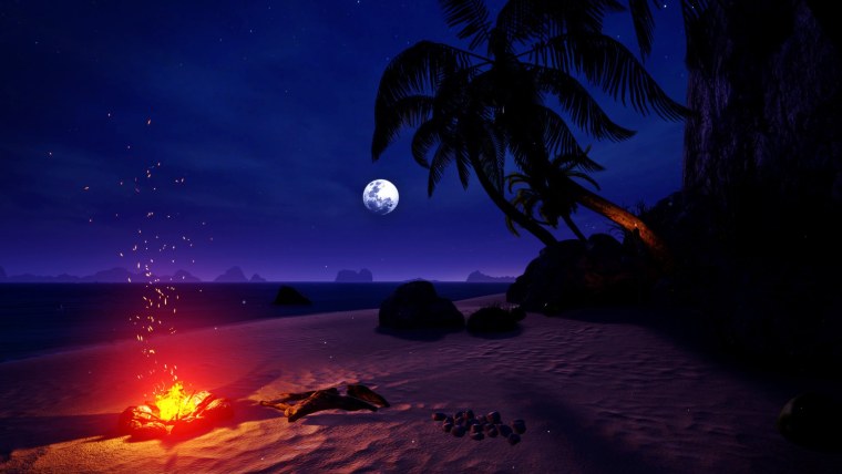 Море пляж ночь