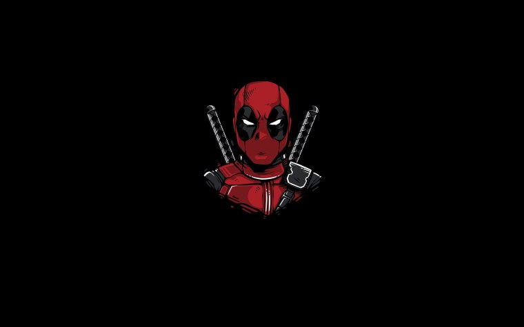 Дэдпул на черном фоне