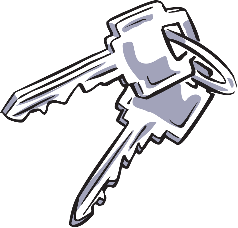 Связка ключей на белом фоне