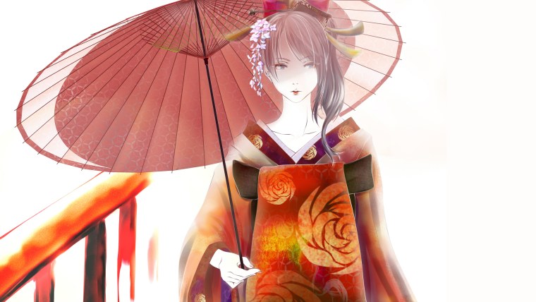 Аниме девушка под дождем