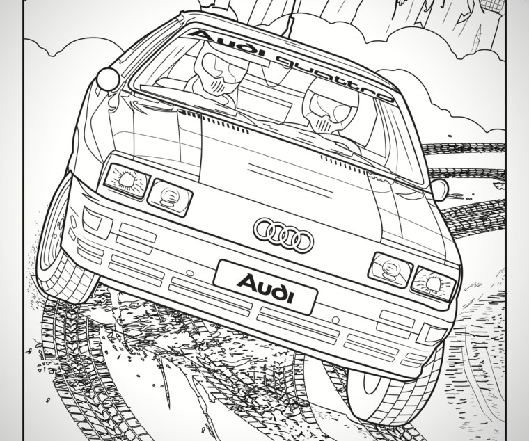 Раскраска Audi quattro s1