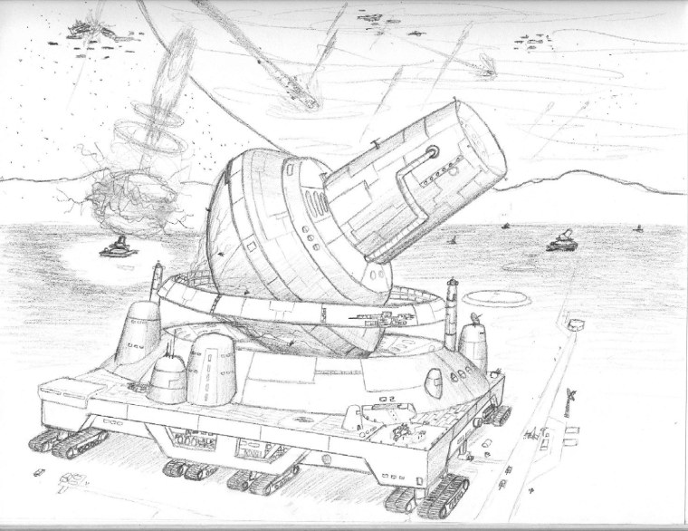 Набросок пушки и ядер