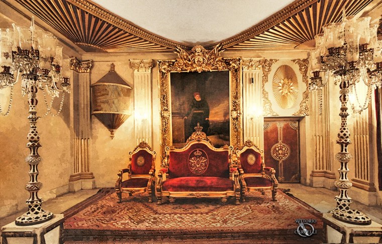 Фон синий с золотом