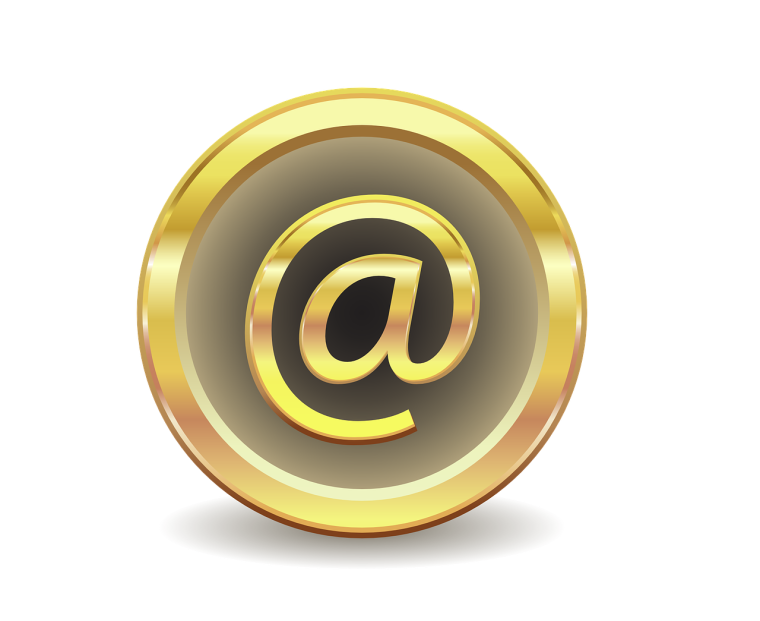 Электронная почта Золотая иконка