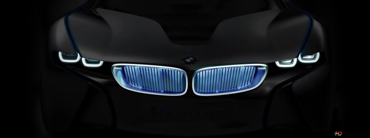 BMW i8 фары в темноте