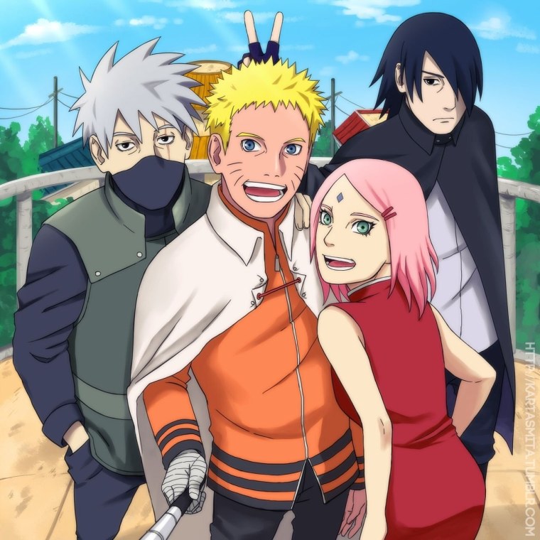 Team 7 Наруто, Какаши, Саске, Сакура