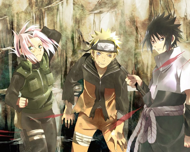 Наруто Саске и Сакура команда 7