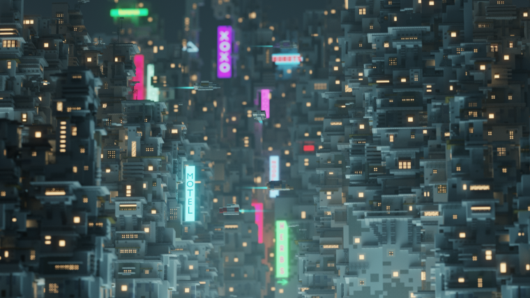 Cyberpunk 2077 город майнкрафт