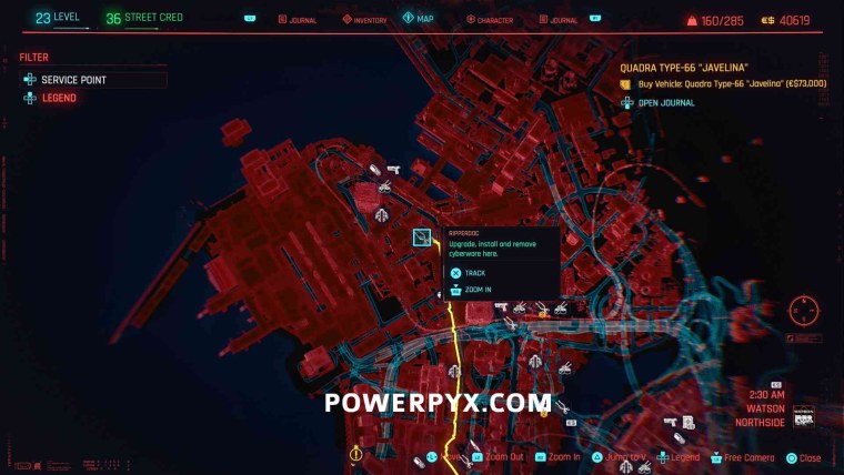 Cyberpunk 2077 карта быстрого перемещения