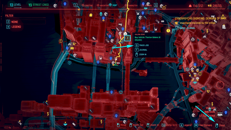 Точки доступа киберпанк карта