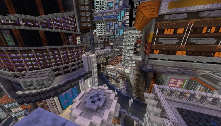 Cyberpunk карта майнкрафт Найт Сити