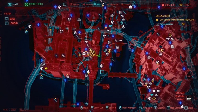 Cyberpunk 2077 Арасака Тауэр на карте