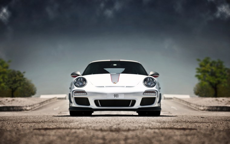 Порше 911 белый Full HD