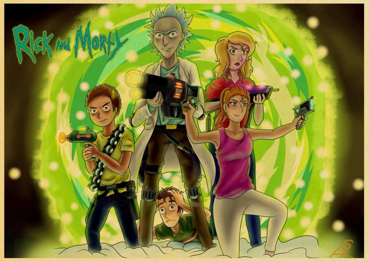 Винтаж Постер Рик и Морти