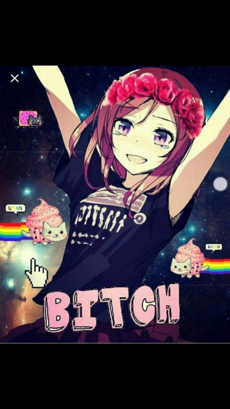 Аниме девочки с надписями