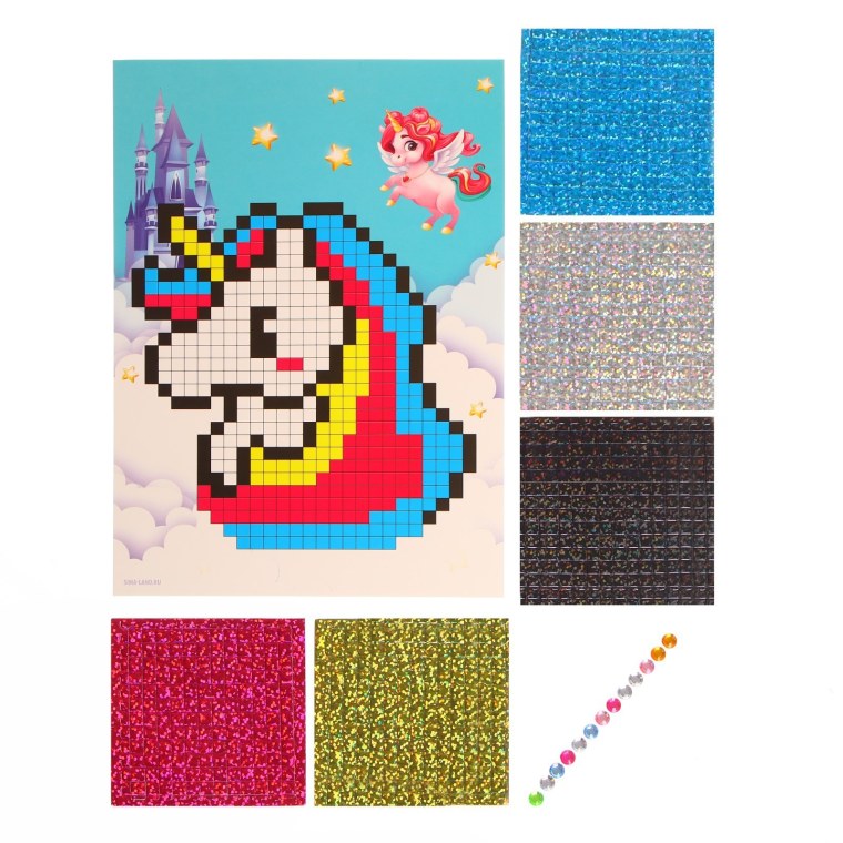 Мозаика стикерная Единорог 7587678