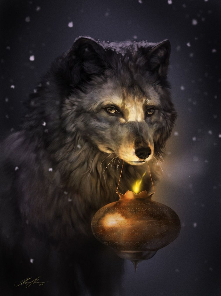 Волчица и девушка