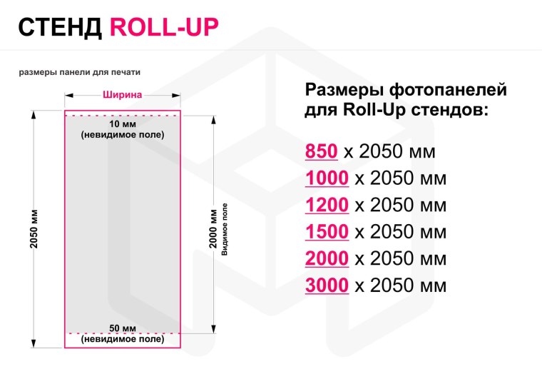 Ролл ап Размеры стандарт
