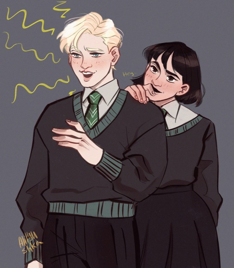 Гарри Поттер и Драко Малфой обои аниме