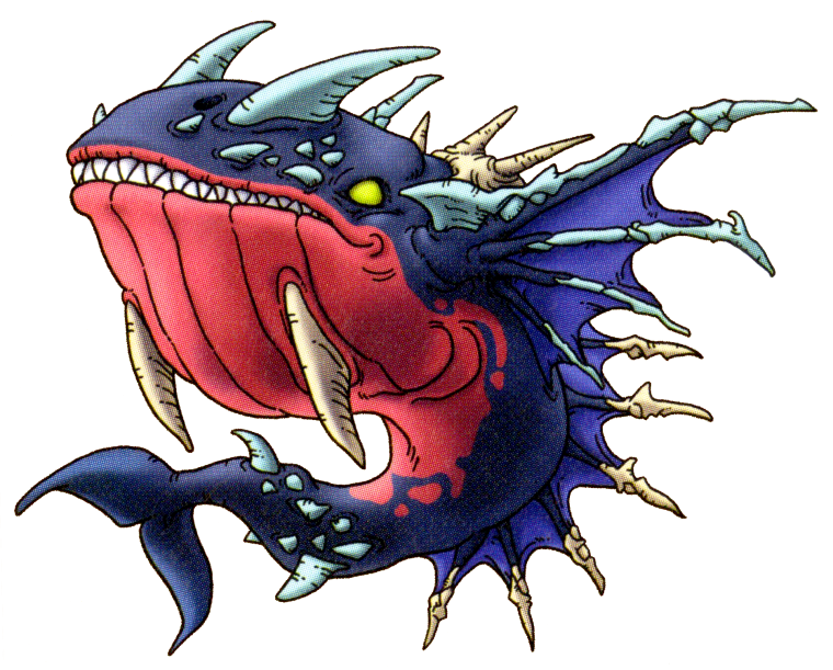 Морское чудовище на прозрачном фоне