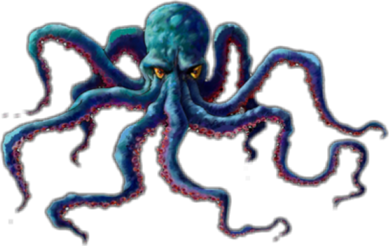 Спрут на белом фоне