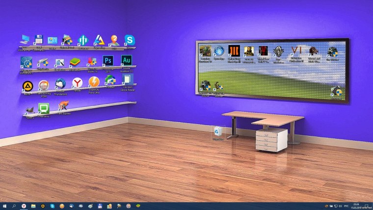 Обои с полками для ярлыков Сибур