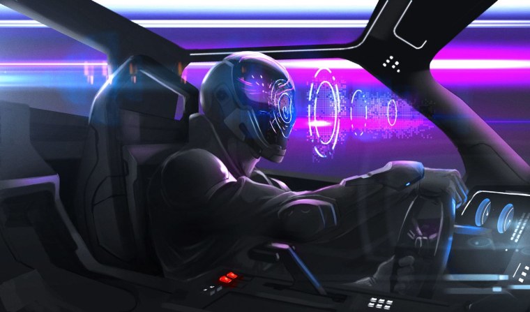 Арт неон робот