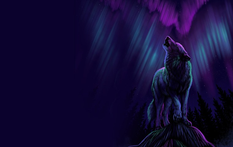 Обои на рабочий стол волк арт